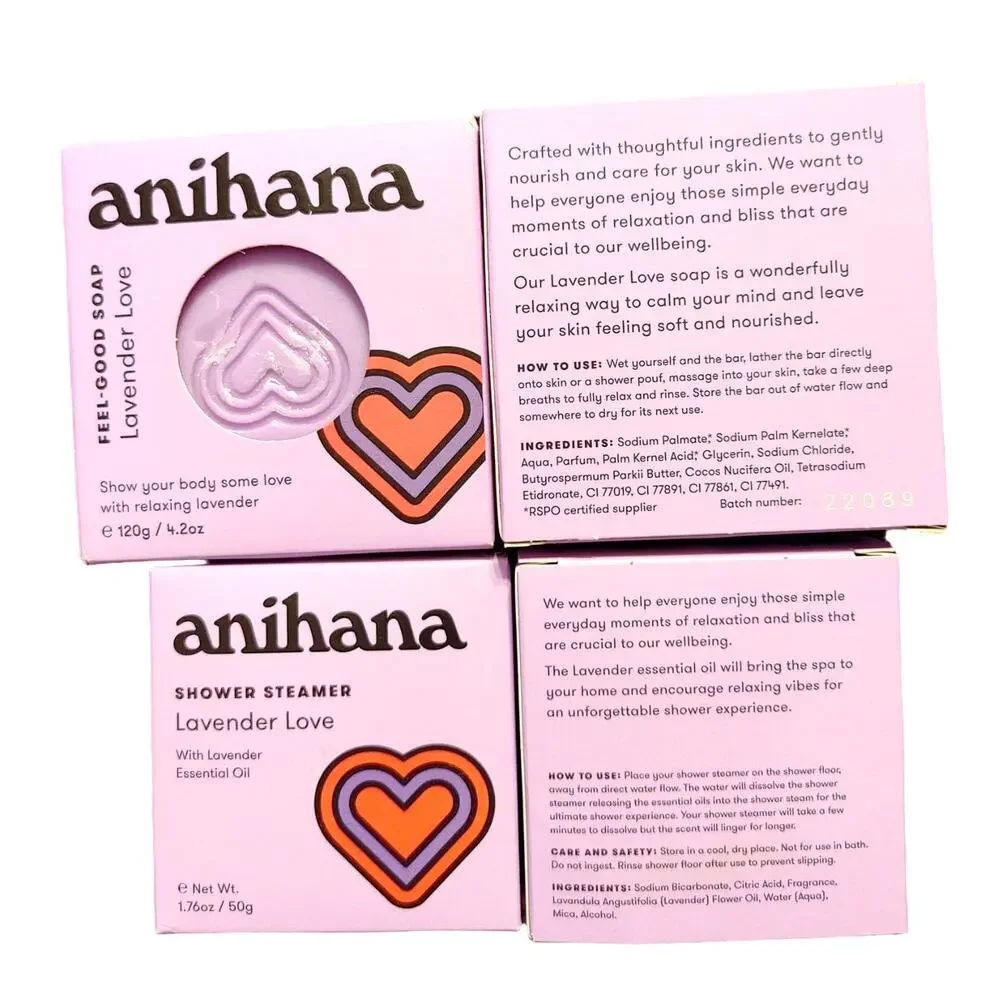 Anihana Soap bar and shower steamer set in Lavender Love